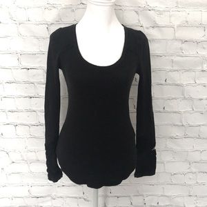 Free People Masquerade Cuff Henley Black